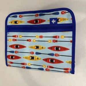 Boy Scouts Organizer Pouch – Kayak & Arrow Print – Blue Trim – 9”x7”